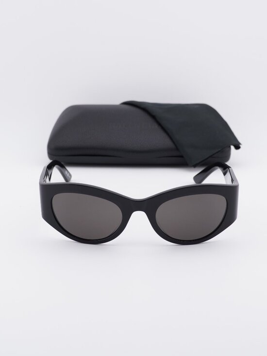 Balenciaga BB0330SK 001 Cat Eye Sunglasses - Black / Grey main image 10